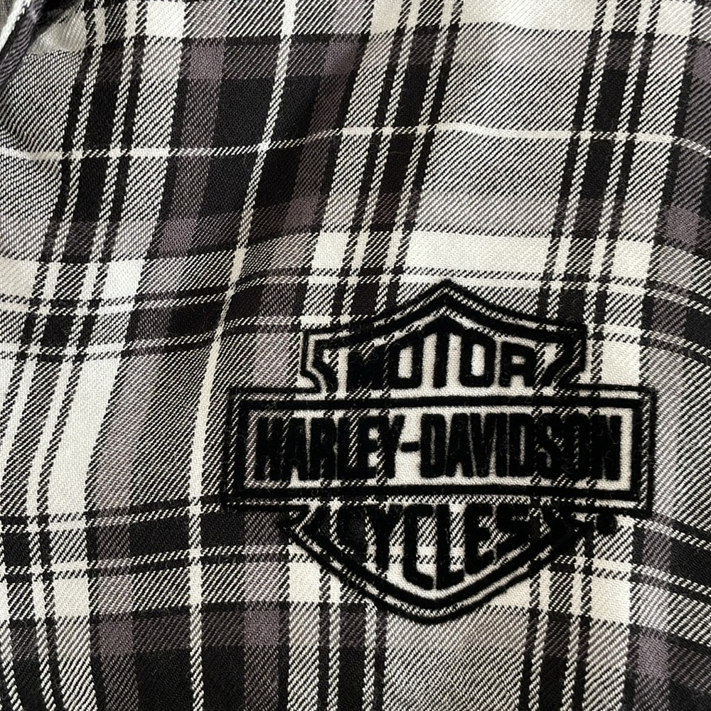 Harley-Davidson Women’s Black and White Plaid Shirt size 1W - Picture 4 of 8
